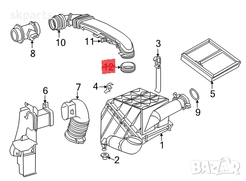 Маркуч турбо/компресор за Mercedes-Benz C-Class /Мерцедес C200 w203(А111 094 09 91) /220016/, снимка 3 - Части - 50889056