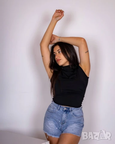 къси панталонки с камъчета деним , снимка 2 - Къси панталони и бермуди - 51152589