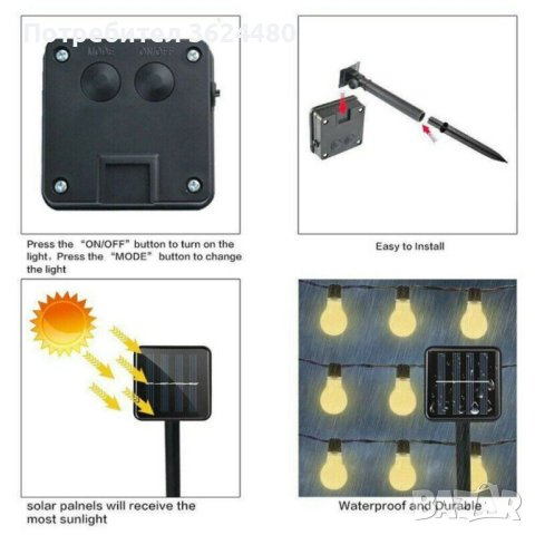 Соларни гирлянди, снимка 11 - Други стоки за дома - 40739054