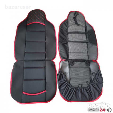 Комплект Универсални Калъфи за Седалки за МПС 2/два/броя к-т Черно с Червено /31035, снимка 2 - Аксесоари и консумативи - 32570433