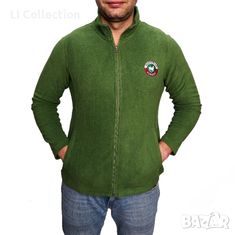 Мъжки полар горнище - черен, зелен, червен 