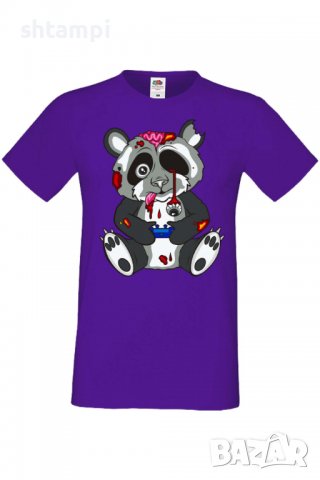 Мъжка тениска Panda Bear Zombi Gamer STAGE Изненада,Повод,Подарък,Празник, снимка 4 - Тениски - 37652880