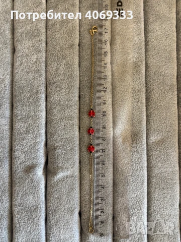 Златна гривна с калинки 14к  1.91гр 18см, снимка 3 - Гривни - 51010365