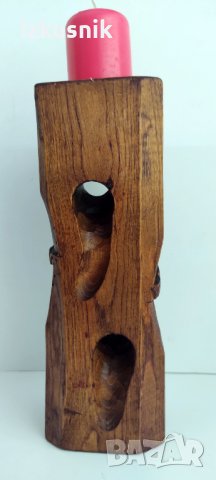 Резбовани дървени свещници, уникати от 70-те години, снимка 13 - Декорация за дома - 37561283