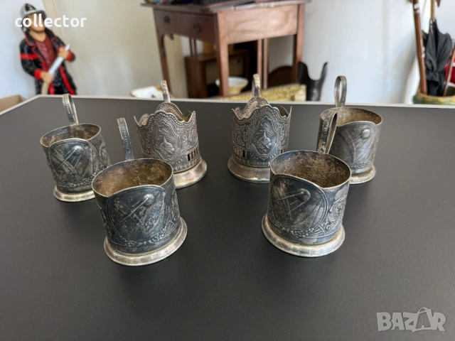 Комплект от шест броя поставки за чаши. №7857