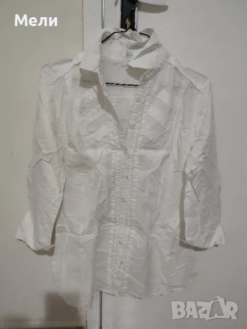 Дамска бяла риза с акцент 