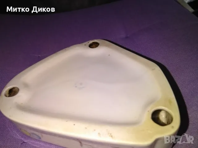 Стар порцеланов пепелник на фабрика "Коста Йорданов"Видин 160х130х34мм, снимка 4 - Колекции - 49470534