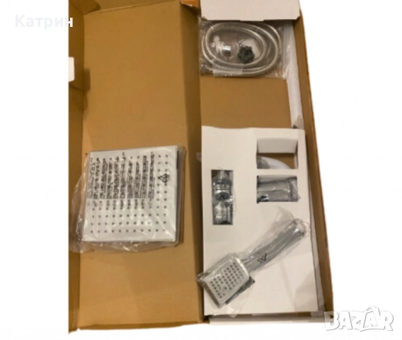 Хромиран горен душ комплект, смесител тип дъждовен душ Schütte НОВ