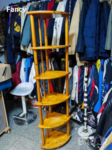 Ъглова етажерка, чам 170 см, снимка 3 - Етажерки - 49199657