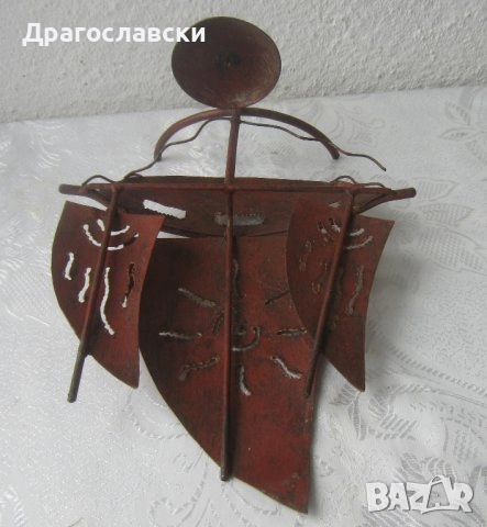 Морска декорация: стойка за бутилка, лодка стар кръстоносен кораб яхта платна макет дърво, снимка 10 - Други ценни предмети - 28872455