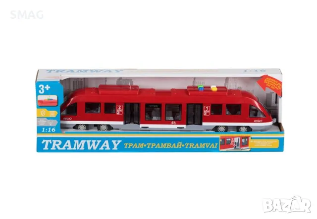 Градски трамвай с отварящи се врати и звуци S_1209587, снимка 4 - Влакчета, самолети, хеликоптери - 47905110