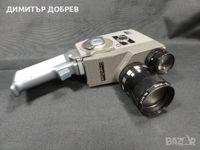 СТАРА РЕТРО 8мм МЕХАНИЧНА ФИЛМОВА КАМЕРА CROWN 8 ZOOM JAPAN, снимка 3 - Антикварни и старинни предмети - 50941423