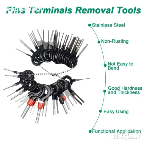 41 части в кутия - Комплект инструменти за вадене на пинове от букси и клеми, снимка 3 - Други инструменти - 49318564