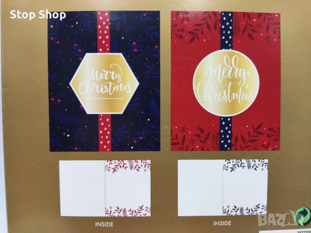 5 броя луксозни коледни картички с 5броя плика , снимка 2 - Декорация за дома - 38747558