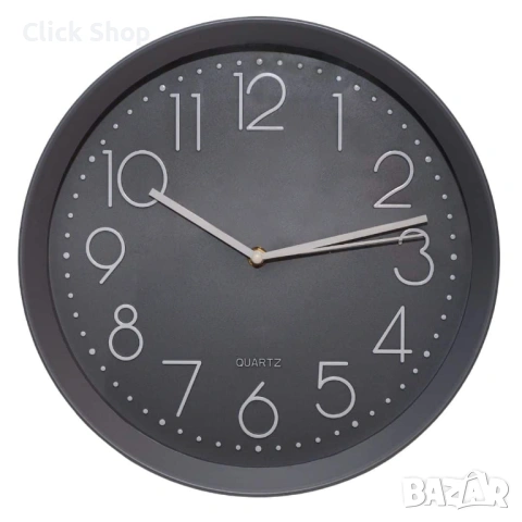 Стенен часовник, сив 30 см