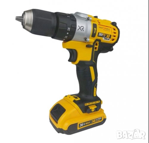 Немски ударен винтоверт KraftWorld XR батерии 36V 8ah Бормашина + инструменти 30 части  безжичен , снимка 2 - Винтоверти - 37933569