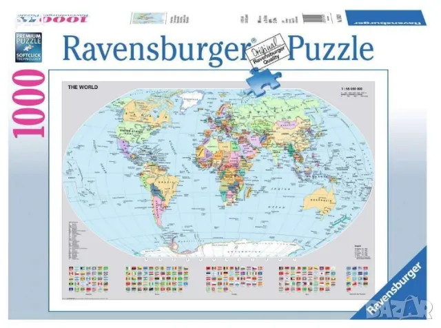 Пъзел "Political World Map" Ravensburger 1000 части, снимка 1