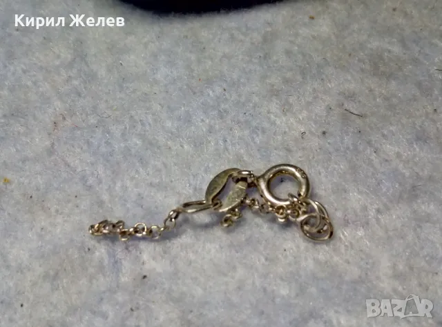 СТАРА СРЕБЪРНА ЗАКОПЧАЛКА СРЕБРО 925 ITALY с БЯЛА ПОЗЛАТА КАРАБИНКА За ГРИВНА КОЛИЕ ВЕРИЖКА 49933, снимка 6 - Други - 49525359