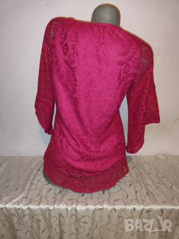 Розова дантелена блуза р-р М , снимка 5 - Ризи - 43915525