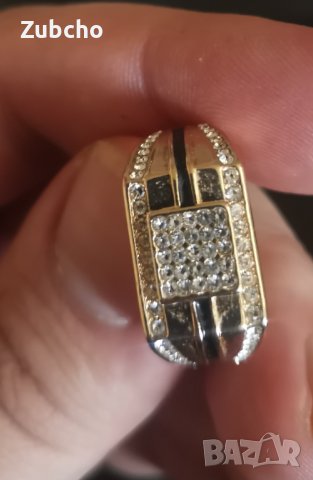 Златен мъжки пръстен с камъни топ 7 грама, снимка 6 - Пръстени - 43879285