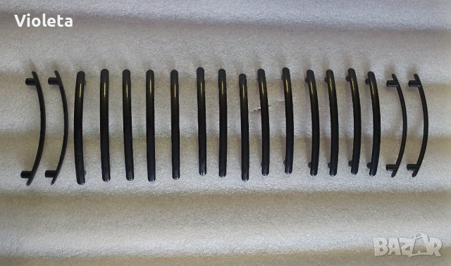 Мебелни дръжки, метални черен цвят. Разстояние от център до център на отворите за монтаж 97мм 18бр.