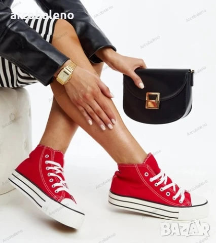 Дамски високи кецове с дебела подметка Bagy, 6цвята , снимка 10 - Кецове - 51172192