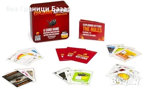 Нова Семейна игра Exploding Kittens - 7+ години, 15 минути, 2-5 играчи, снимка 4 - Настолни игри - 48522084