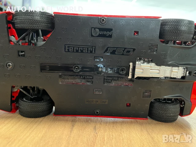 Рядък модел метална колекционерска количка FERRARI F50 1:18 мащаб, снимка 7 - Колекции - 50988478