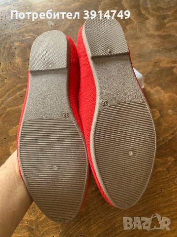 Обувки, леки, плътен здрав текстил, гумена подметка, червени, 38 *НОВИ*, снимка 5 - Дамски ежедневни обувки - 51606401