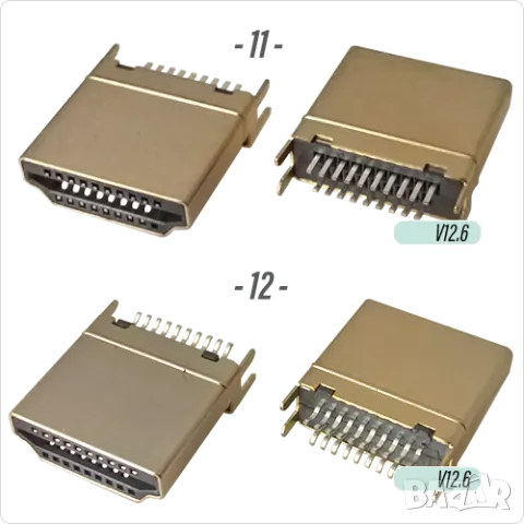 Букса конектор HDMI , mini HDMI SMT, Micro 19 pin HD connector  , снимка 7 - Ремонт на друга електроника - 40051744