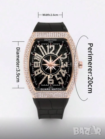 Унисекс Часовник с кристали RichhM, снимка 6 - Дамски - 52527692