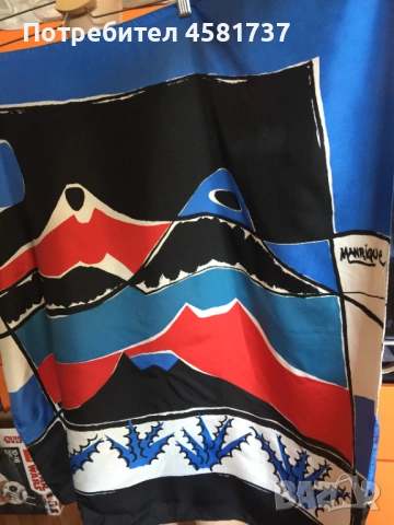 Копринен шал с флорален десен, снимка 10 - Шалове - 51759080