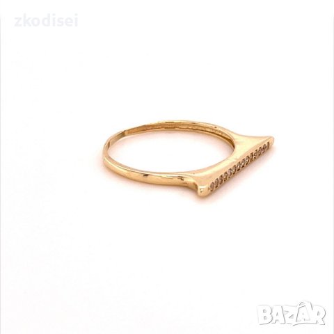 Златен дамски пръстен 1,24гр. размер:55 14кр. проба:585 модел:16528-5, снимка 3 - Пръстени - 40768624