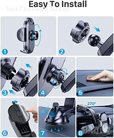 Нов Мощен държач за телефон за автомобила кола / iPhone и Samsung, снимка 2 - Аксесоари и консумативи - 43126331