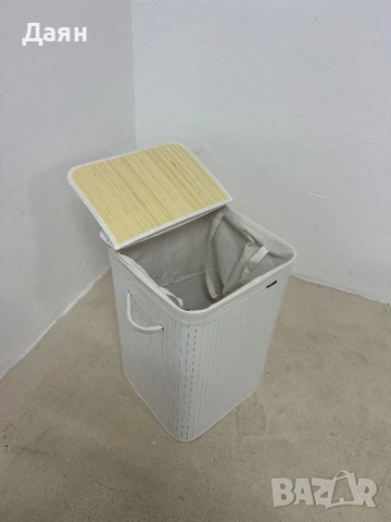 Кош за пране 95L, бамбук, SONGMICS, снимка 7 - Други стоки за дома - 53437634