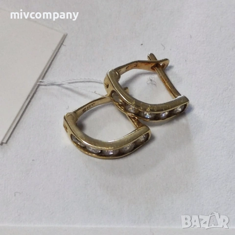 Златни обеци 0.86гр., снимка 4 - Обеци - 53340866
