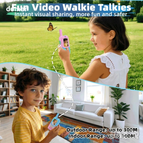 Видео уоки-токита за деца, комплект от 2 броя, презареждащи се, 3-12 години, снимка 3 - Образователни игри - 53428816