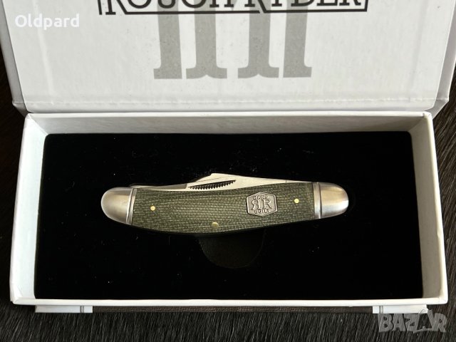 Колекционерски джобен сгъваем нож с три остриета RR Sowbelly Green Micarta Brushed. (RR1991), снимка 5 - Ножове - 43376225