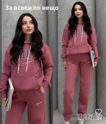 Nike Дамски Ватиран Спортен Комплект С Бродирано Лого🔝Дамски Спортен Екип Найк - 2 Цвята Код B406, снимка 3 - Спортни екипи - 52006246