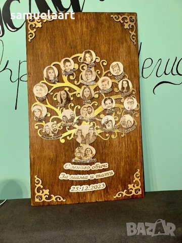 Родословно дърво със лазерно гравирани снимки , снимка 2 - Картини - 43886229