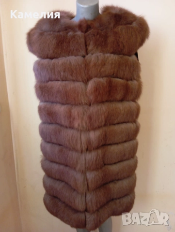 Дълга жилетка от лисица , снимка 10 - Палта, манта - 52955720