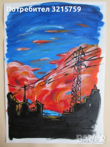 Картина, масло, картон,подпис,43х30см., снимка 1