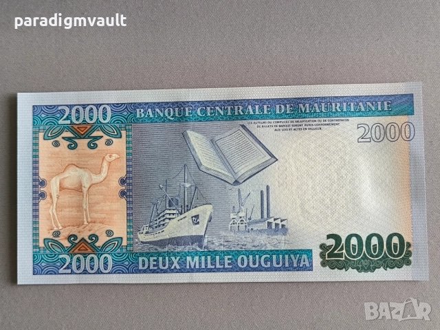 Банкнота - Мавритания - 2000 угия UNC | 2011г., снимка 2 - Нумизматика и бонистика - 52511112