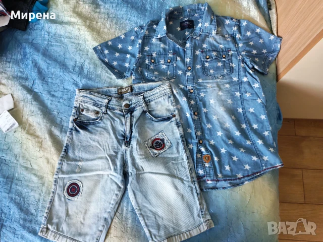 Дънкова риза и панталони за 10 год. момче