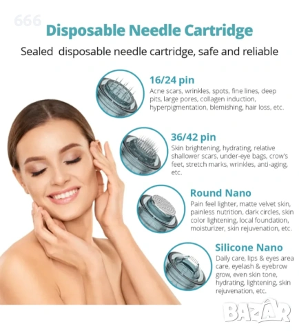 Игли за микронидлинг, съвместими с Dr. Pen M7S & M8 Ultima, 42 пина, комплект от 20 бр, снимка 3 - Други стоки за дома - 53285254