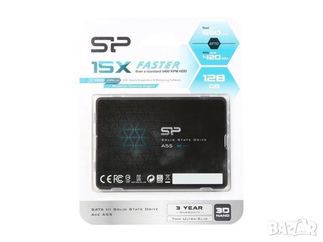 НОВО SSD  •SILICON POWER•  128 GB, A55, 2.5", SATA3, снимка 2 - Твърди дискове - 28329479