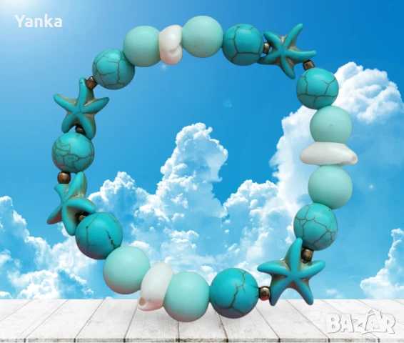 Ръчно изработена гривна - Морско дъно, снимка 2 - Гривни - 51287808