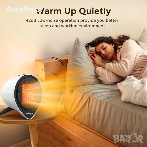 FRAXINUS Керамичен вентилаторен отоплител 900W/1500W (бял) , снимка 6 - Отоплителни печки - 52428410