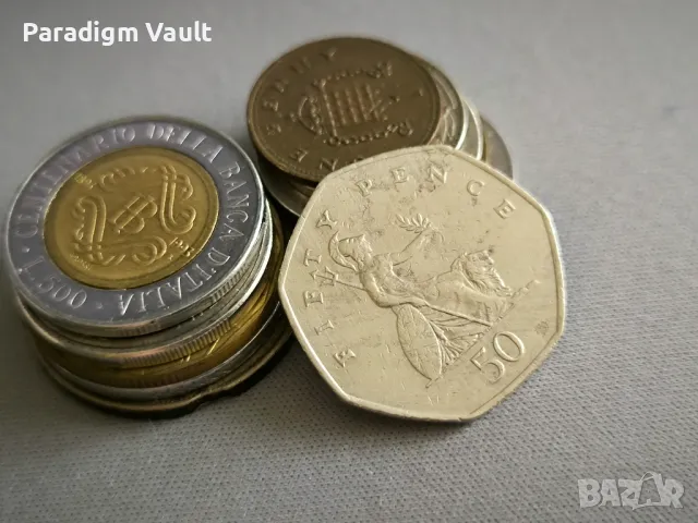 Монета - Великобритания - 50 пенса | 2001г.