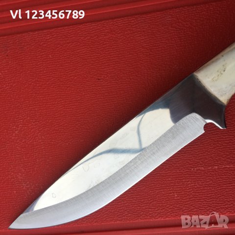 Класически,ръчно направен нож,чирени еленов рог 115х222 , снимка 3 - Ножове - 39555109
